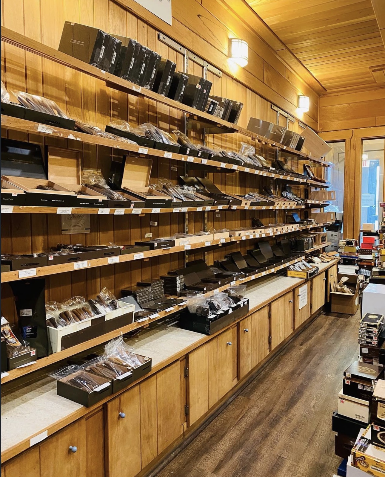 The cedar-lined walk-in humidor at Zigarren
